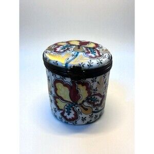 Vtg Limoges Floral Box Pient Main France Genuine Trinket Box Stamp 1989